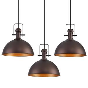 ALAISLYC 12 Inch Oil Rubbed Bronze Farmhouse Pendant Lights Large Pendant Lights for Kitchen Island Industrial Adjustable Height Vintage Big Dome Hanging Light Fixtures for Barn, Dining Room 3 Packs