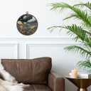 Giosve Vintage Floral Round Wall Art Canvas Framed Poster, Retro Moon Cloud Cottagecore Wildflower Botanical Hanging Wall Sculptures for Home Bedroom Living Room Decor, 10x10 Inch