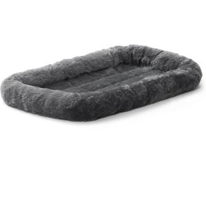 MidWest Homes for Pets QuietTime XS Dog Bed - Gray Faux Fur Bolster, Ultra-Soft and Machine Washable, Fits 22-Inch Crates and Carriers, for Small Dogs and Cats