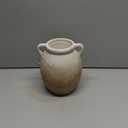 Vintage Ceramic Vase with Handle, 7 Inch Farmhouse Rustic Pot, Retro Table Centerpiece for Coffee Desk, Living Room Bookshelf & Fireplace Dining Room Mantel Decor