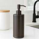 Countertop Hand Soap Dispenser, Refillable Stainless Steel Soap Pump Bottle for Bathroom & Kitchen, Free Standing - 300ml, Bronze