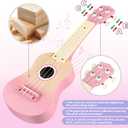 Pink Kids Guitar Set - 8 in 1 Toddler Musical Instruments,Montessori Wooden Ukulele Xylophone Tambourine Maracas Flute,Toy Guitar for Toddler Girl Ages 1-3, Toddler Girl Gifts for 2 Year Old