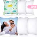 Patelai 6 Pcs Sublimation Pillow Cases Sublimation Pillow Covers White Cushion Heat Transfer Polyester Blank Cover DIY Heat Press Cases with Concealed Zipper(12 x 12 Inch, 16 x 16 Inch)