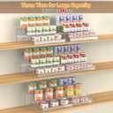Yecuip Expandable Can Rack Organizer for Pantry, 3-Tier Adjustable Acrylic Can Storage Holder, Holds Up to 24 Cans, Canned Food Organizer for Cabinet, Countertop, Kitchen