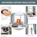 Smart Curtain Tracks WiFi Control by Phone, Support Voice Control for Alexa, Google Home, Tuya App Remote Automated Curtain Smart Curtains Opener Motorized Curtains Rods with Remote Control (125'')