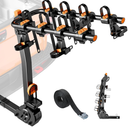 monTEK Premier Locking Quick Release 4-Bike Rack for Cars, Trucks, SUVs with 2” Hitch, Quick Foldable & Tiltable Bike Rack Hitch,3mm Thick Heavy-Duty Steel Frame&High-Secure Straps Hitch Bike Rack