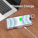 MOWIME for iPhone 16 Case with Strap, Cute Love Heart Pattern for Women Girls Soft Plating Bumper Anti-Scratch Protective Cover with Wrist Band Kickstand Holder, Pink