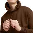 Hanes Men's EcoSmart Hoodie, Midweight Fleece, Pullover Hooded Sweatshirt (Brown, XL)