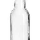 5 oz Clear Glass Sauce Bottles w/Red Ribbed Lined Caps and Orifice Reducers , 18 Pieces