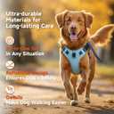 Blue Dog Harness Leash Collar Set, No Pull Reflective Dog Vest Harness with Control Handle, Adjustable Breathable Pet Harness for Small Medium Dogs Walking Training, Small