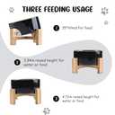 SPUNKYJUNKY 15 Slanted Ceramic Dog and Cat Bowl with Wooden Stand, Tilted Bulldog Food and Water Bowl No Slip Non-Spill for Cats Medium Dogs Big Face Pets 28.7 OZ (3.6 Cups, Starry Blue)