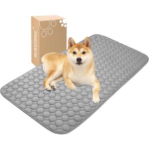 MICROCOSMOS Summer Cooling Mat & Sleeping Pad- Water Absorption Top, Materials Safe, Easy Carry, EZ Clean. Keep Cooling for Pets, Kids and Adults.(Drak Grey, 48" x24")