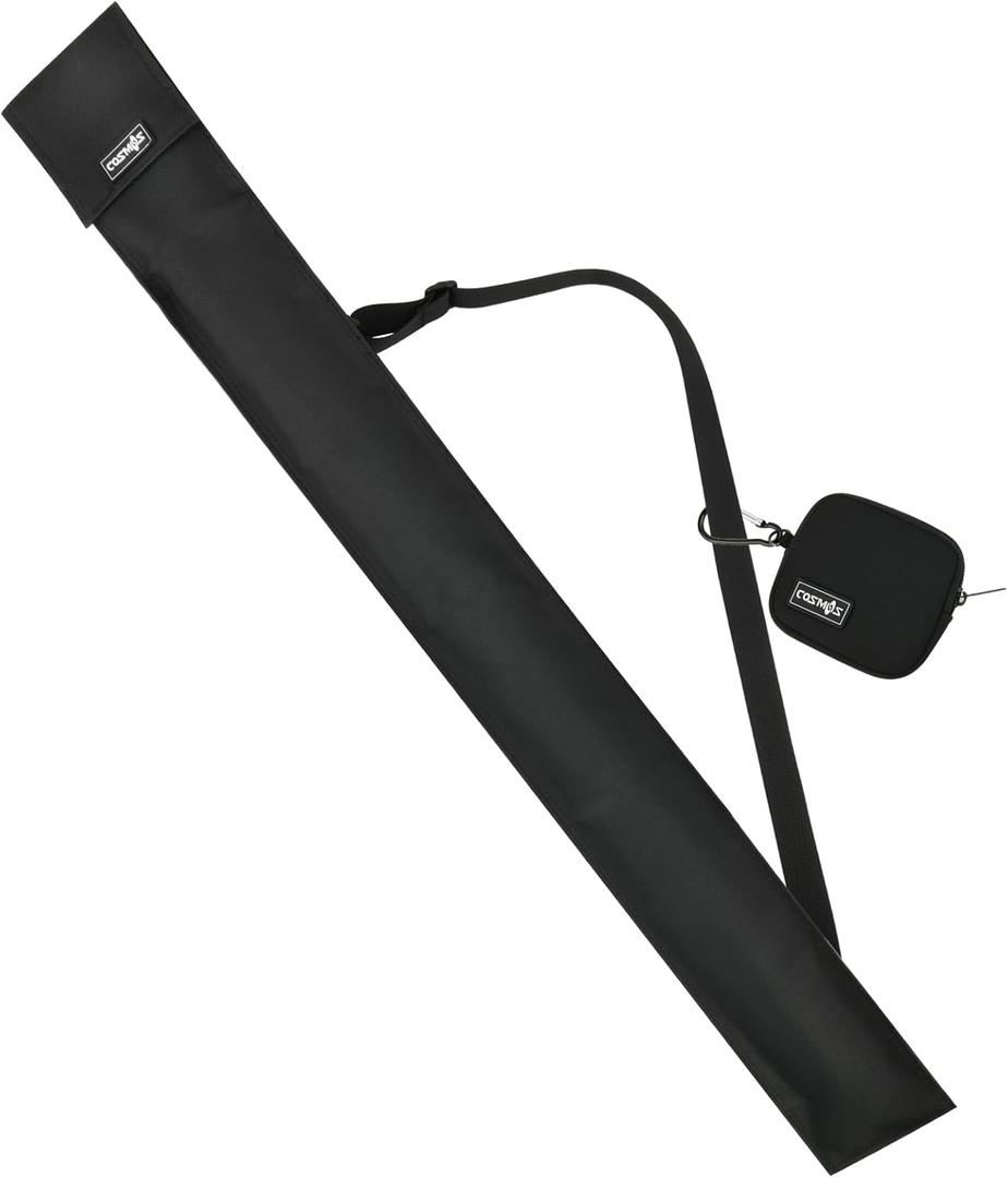Cosmos Cue Stick Carrying Bag for 1/2 Billiard Stick Storage, 32 Inches Black Color, with Mini Zipper Storage Pouch