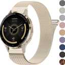 18mm Metal Bands for Garmin Venu 3S / Venu 4 41mm / Venu 2S / Vivoactive 4S / Vivomove 3S / Forerunner 265s Watch Bands, Quick Release Stainless Steel Metal Replacement Wristband Strap for Garmin Forerunner 255s/265s Bands Women Men (Champagne Gold)