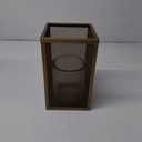 Contemporary Minimalist Gold Mesh Cage Candle Holders Square Pillar Hurricanes 6" x 10"