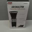 Aromaster Conical Coffee Bean Grinder, 48 Settings, Anti-Static, Sliver | Stainless Steel, 40S Adjustable Timer, Removable Burr, Brush for Easy Cleaning, for Espresso French Press Home Use, Quiet