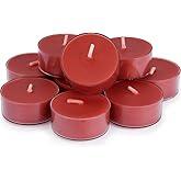 Tea Light Candles Colored Unscented Metallic Tin Cups Set of 18 Made in USA 