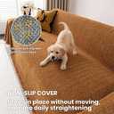Chenille Couch Cover for Sofa Non Slip Cover Washable Pet Scratch Couch Covers Tassel Sofa Slipcover for 2 Cushion Couch Furniture Protector Blanket for Living Room,Clay Brown 71"x118"