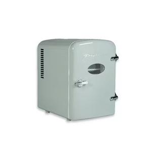 Retro White Mini Fridge Compact Personal Refrigerator 6 Soda Can Snacks Bottles