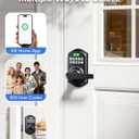 TEEHO TE019 Smart Keypad Door Lock with Handle, App Control, Keyless Entry Electronic Lock, Remote One-Time Codes, Auto Lock, Passage Mode, for Bedroom, Interior Door & Rental, Matte Black