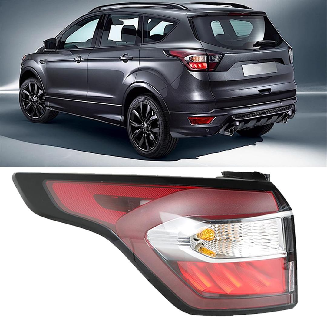 Rear Brake Indicator Tail Light Replacement for Escape 2017 2018 2019 with Side Lights Red Lens Left Driver Side Outer Tail Lamp GNT56215209