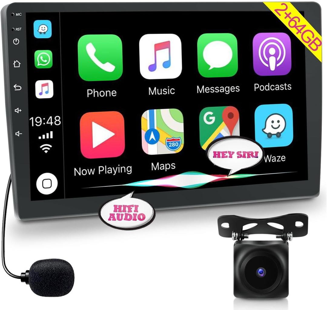 2+64G Wireless Carplay Android Car Stereo for Lexus ES300 ES330 ES250 2001-2005 - 9 Inch Android Auto Touchscreen Radio with WiFi, GPS Navigation, Equalizer, SWC, Mirror Link + AHD Backup Camera