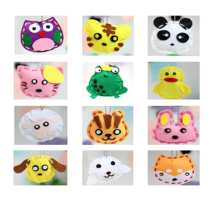 Pack Of 2 Adam Victor Kids DIY- First Sewing Kit for Kids, Learn to Sew DIY Craft Kits, Lovely Animals Style- Frog, Owl, Fox, Cat, Rabbit, Dog, Duck, Elk, Sheep, Sloth, Panda and Tiger, Ages 12+(12PCS)