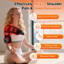 Cordless Red Light Therapy for Shoulder with Heat & Massage, 5000mAh Rechargeable Heated Shoulder Pad 660nm&850nm Near Infrared Light Therapy Wrap for Joint Pain Relief (Black)