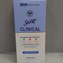 Secret Clinical Strength Antiperspirant Deodorant for Women, 100hr Sweat & Odor Protection, 3X Stress Protection with Hyaluronic Acid, PH Balanced, Invisible Solid, Completely Clean Scent, 2.6 oz