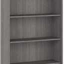 Bush Furniture Cabot Tall 5 Shelf Bookcase | Large Open Bookshelf in Modern Gray | Sturdy Display Cabinet for Library, Living Room, and Home Office