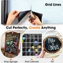 Chalkboard Wallpaper Peel and Stick, 35.4"x118.1" Blackboard Contact Paper Self Adhesive, Vinyl Chalk Board Wall Sticker with 8 Colorful Chalks & 1 Rag