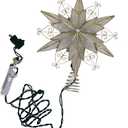 Kurt Adler 10-Light 6-Point Capiz Star Treetop with Scroll Design