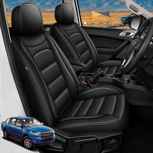 AOMSAZTO Ford Ranger Seat Covers: Front Seat Covers Custom Fit 2019 2020 2021 2022 2023 2024 2025 Ford Ranger XLT/XL/Lariat Waterproof Leather Seat Protector(2 Front Seats, Black)