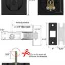goldenwarm Matte Black Square Pocket Door Lock, Pocket Door Hardware for 2-1/8'' Round Bore Hole, Pocket Door Handles Fit 1-1/4'' to 2'' Thickness Sliding Door 2-3/8'' Latch 1 Pack