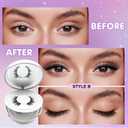 Magnetic Eyelashes, Magnetic Eyelashes with Applicator Natural Look,Reusable Magnet Lashes No Glue or Liner Needed for Women Daily Use(Natural+Natural)