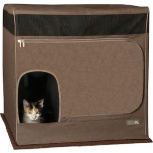 Pet Gear Pro Pawty for Cats with littertraX Mat, Put an end to Scattered Litter, Foldable, Easy Clean, Litterbox not Included, Chocolate