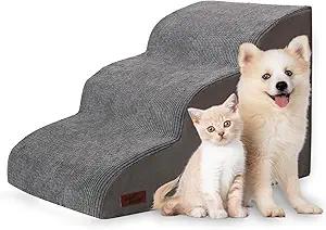 Aodisman Dog Stairs for Small Dogs and Cats,3-Step Pet Ramp for Bed & Couch
15.7" H Non-Slip Sturdy Dog Steps with Curved Ramp for Senior,Short-Legged Dogs,Puppy and Cats to Reach Sofa or Chair,Grey