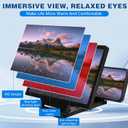 3D HD Big Screen Phone Magnifier, New Cell Phone Screen Magnifier, Foldable Design Screen Version for Movies and Videos, Lightweight Phones Magnifying Screen, Compatible with All Phones (Black)