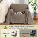 MEETSKY Small Couch Cover Oversized Armchair Sofa Cover Washable for Dogs Sofa Single Recliner, Chenille Sofa Throw Slipcover for Pets Sofa Cover Thick, 71" x 91", Sand