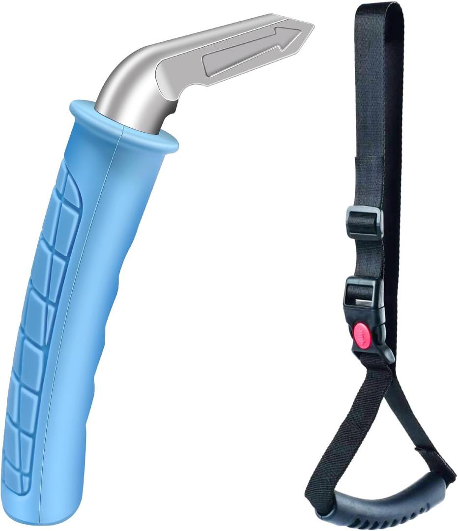 Car Door Handle for Elderly, Portable Car Assist Handle, with Car Grab Handle, Vehicle Assist Handles Designed for Seniors and Handicapped (Blue - 1 Pack Handle + Strap)