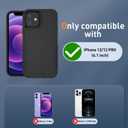 Xmon for iPhone 12 case [Shockproof] [Dropproof] [Tempered Glass Screen Protector with Camera Lens Protector] Heavy Duty Phone Case Cover for Apple iPhone 12 and iPhone 12 Pro 6.1 inch (Black)