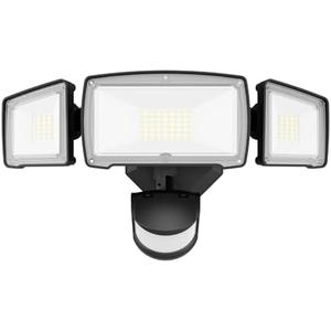 HGGH Motion Sensor Outdoor Lights – Flood Lights Outdoor Security Light, LED Floodlights IP65 Waterproof 6000K 38W 4200LM with 3 Adjustable Heads, Exterior Light for House, Backyard, Porch