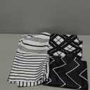 TAJWE Outdoor Waterproof Pillow Covers 16x16 Set of 4 Black and White Modern Geometry Stripe Decorative Cushion Cases for Patio Furniture Couch Porch