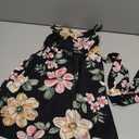 PATPAT Matching Family Outfits Mother Daughter Matching Dresses Casual Floral Print Spaghetti Strap Mommy and Me Beach Dresses Allover Black Floral Print Hawaiian Outfit for Toddler Girl 4t 5t