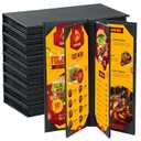 NATGAI 10 PCS 6 View Menu Covers 4.25" x 11", PU Leather Menu Cover Menu Holders, Waterproof Double View Restaurant Menu Covers, Fit for Restaurant Bar Cafe Hotel List (6 View, 4.25"x11")