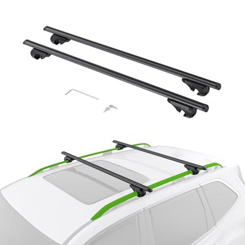 TrailXpert Universal Lockable Roof Rack Cross Bars, 52”Adjustable Aluminum Crossbars with 200lbs Load Capacity for Car, Only Fit Raised Side Rails with Gap TrailXpert Universal Lockable Roof Rack Cross Bars, 52”Adjustable Aluminum Crossbars with 200lbs Load Capacity for Car, Only Fit Raised Side Rails with Gap