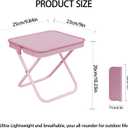 Small Collapsible Camping Stool Up to 132LB Folding Portable Fishing Stool Outdoor Activities Mini Pocket Chair for Camping, Hiking, Garden, Beach (Pink, S)