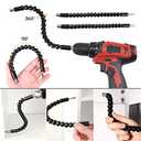 2 x 6 Pack Flexible Drill Bit Extension, 11.6 inch Superbit Screwdriver Flexible, Bendable Flexible Drill Bit Extension, Super Bit Flexible Shaft Extension Bits