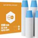 Turbo Bee 3oz Disposable Paper Cups 1200Pack, Small Bathroom Cups Bulk, Small Blue Paper Mouthwash Tumblers Perfect for Bathroom, Party, Picnic, Travel and Events