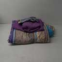 Cottolester Boho Comforter Set Queen Size 8 Piece Bed in a Bag Bohemian Striped Bedding Quilt Set Aqua Paisley Floral Comforter and Sheet Set,Soft Microfiber Complete Bedding Sets for All Season